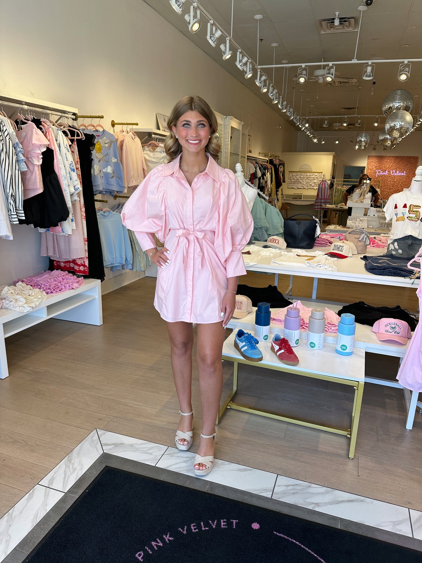 The Landon Dress in soft pink