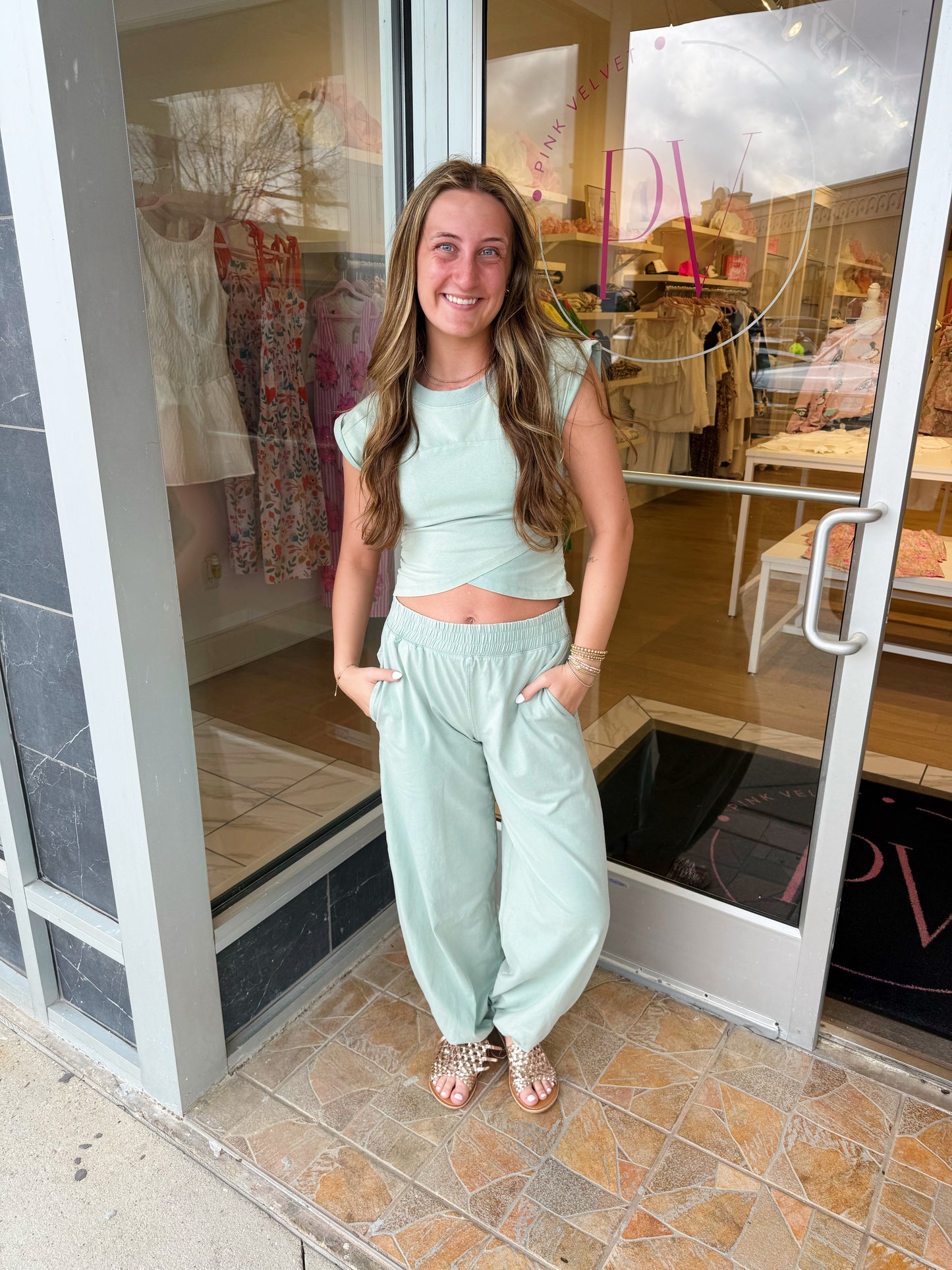 The Janie Lee Set in Topaz Green,