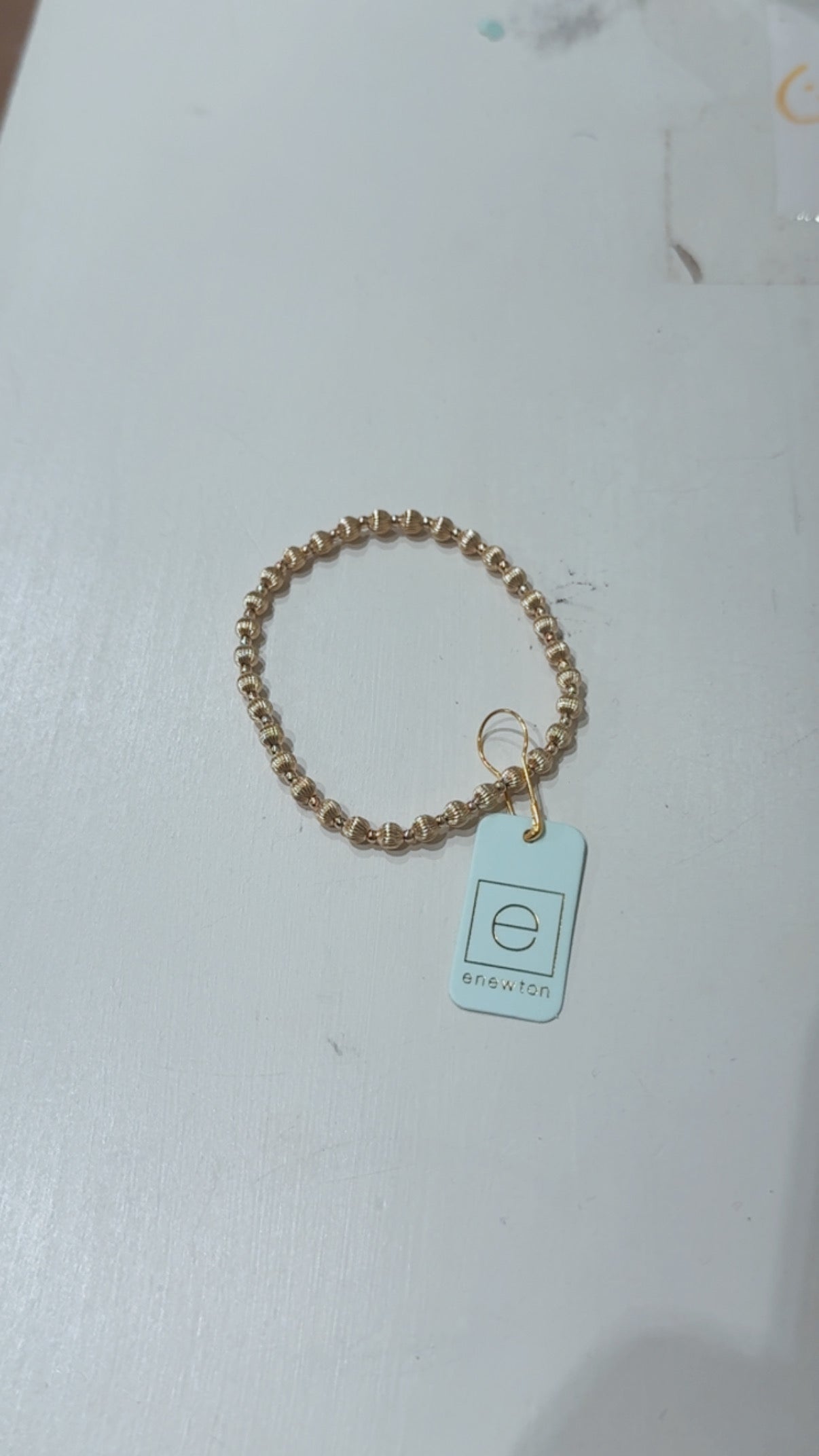 Enewton Dignity Grateful Pattern 4MM Bead Bracelet-Gold