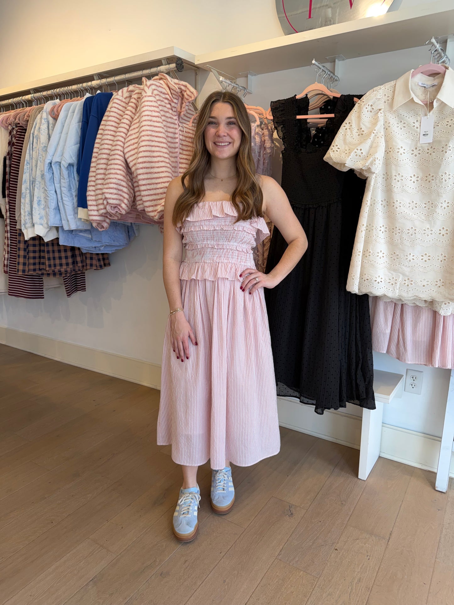 Flynn Blush Stripe Dress