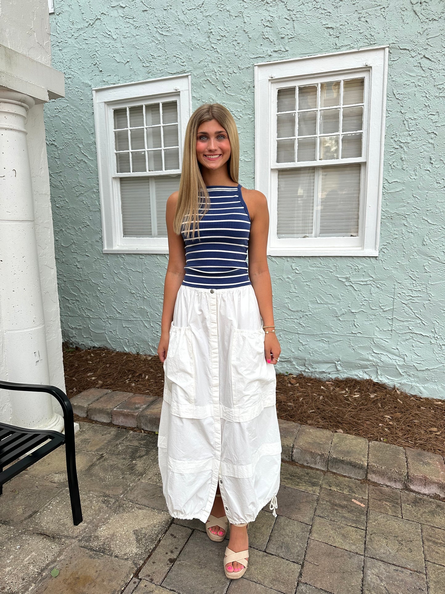 Free People Eloise maxi skirt in clean ivory