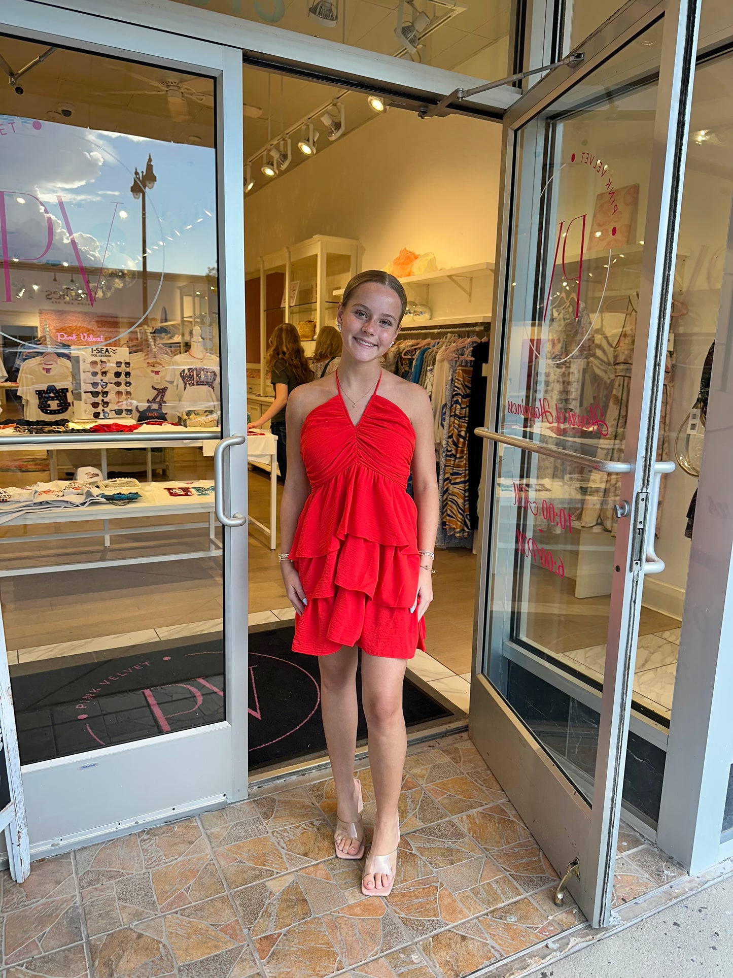 The Miranda Dress in Scarlet