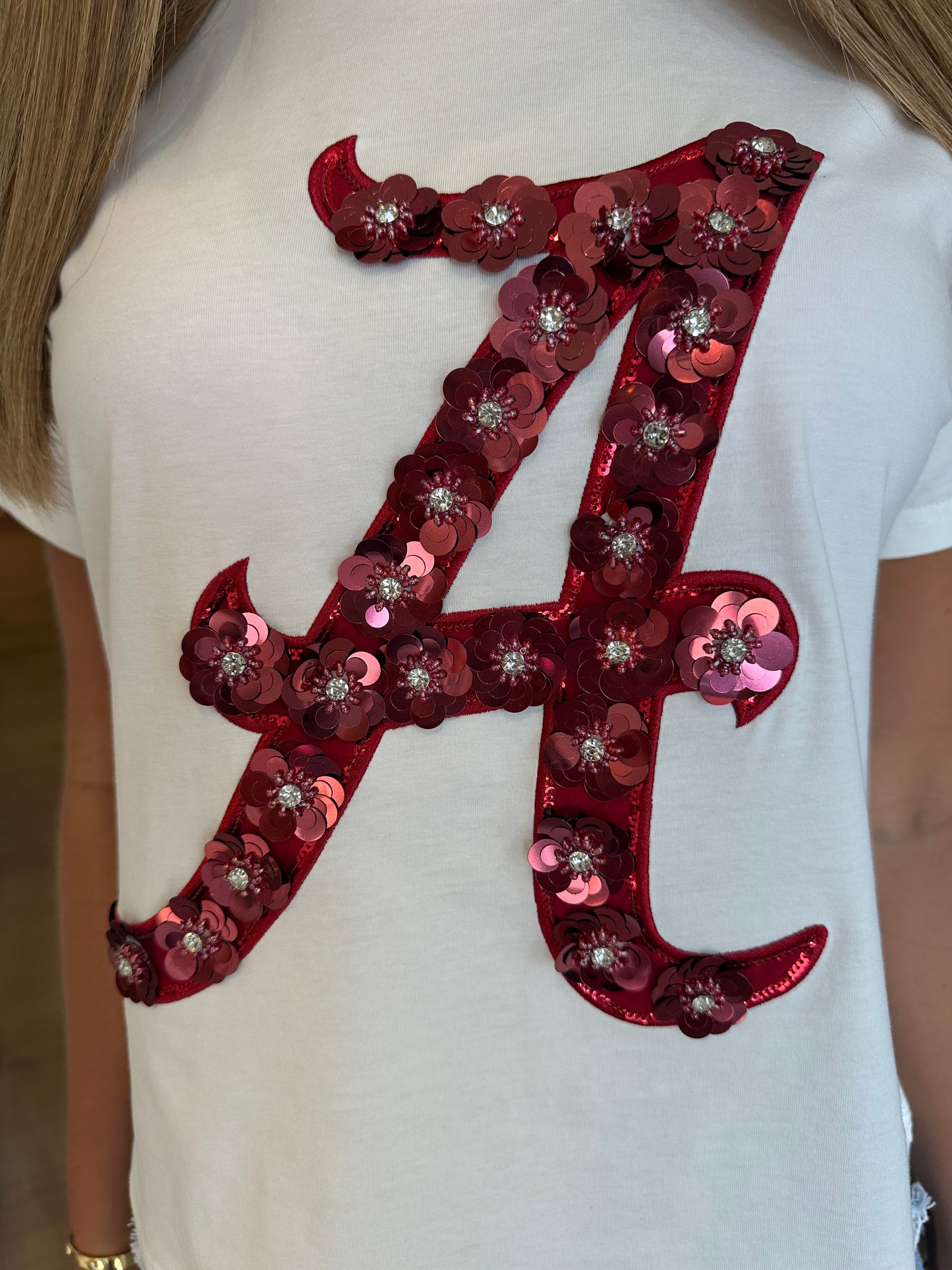 Queen Of Sparkles Alabama Sequin Flower Tee