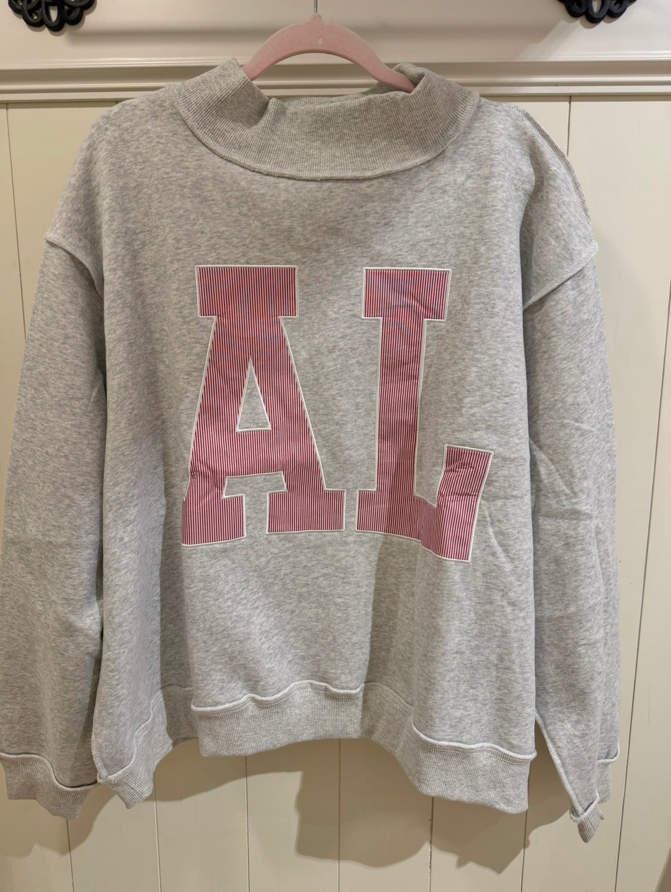 ‘AL’ Alabama Embroidered Mockneck Sweatshirt