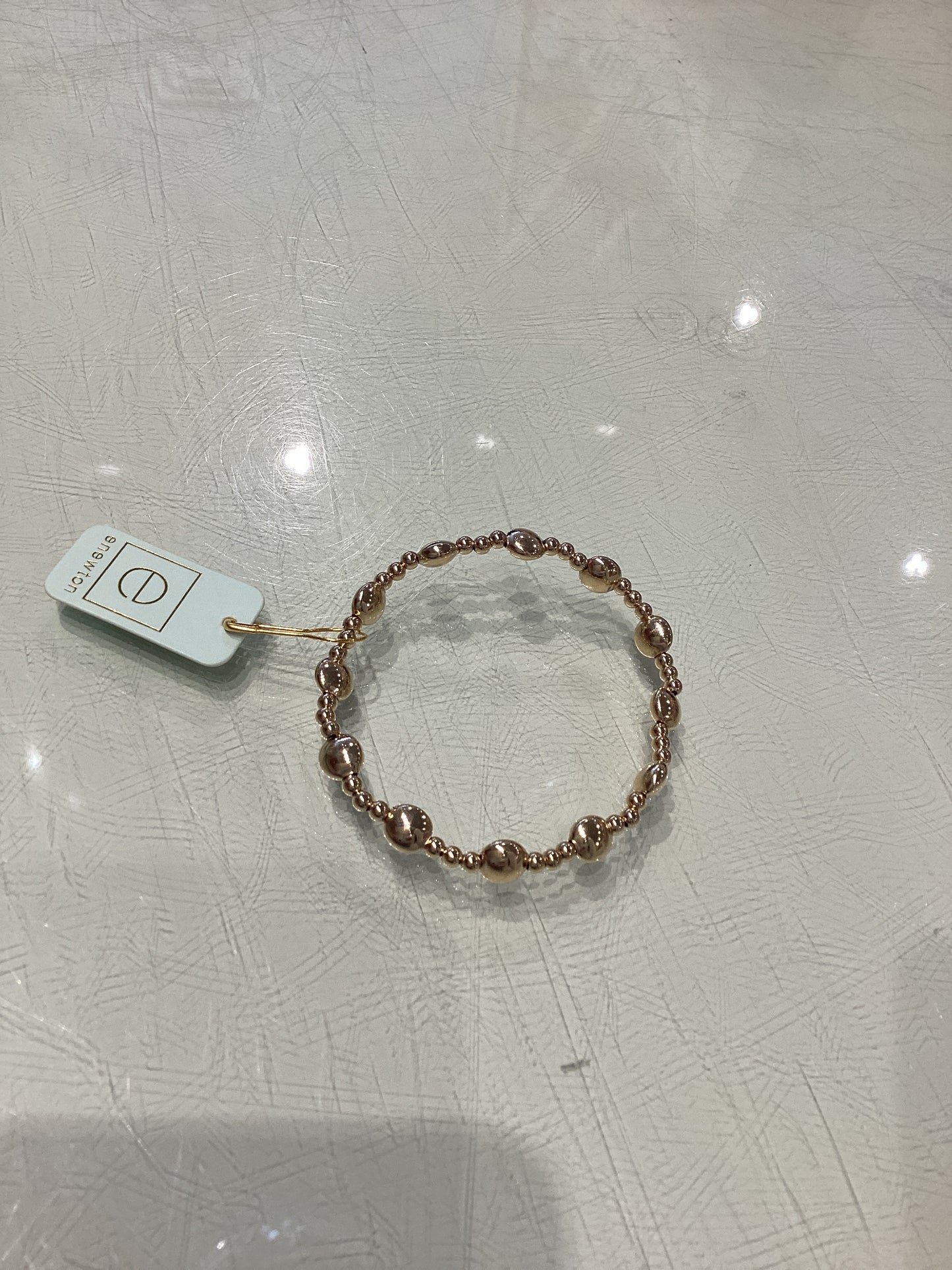 Enewton Honesty Gold Sincerity Pattern 6mm Bead Bracelet