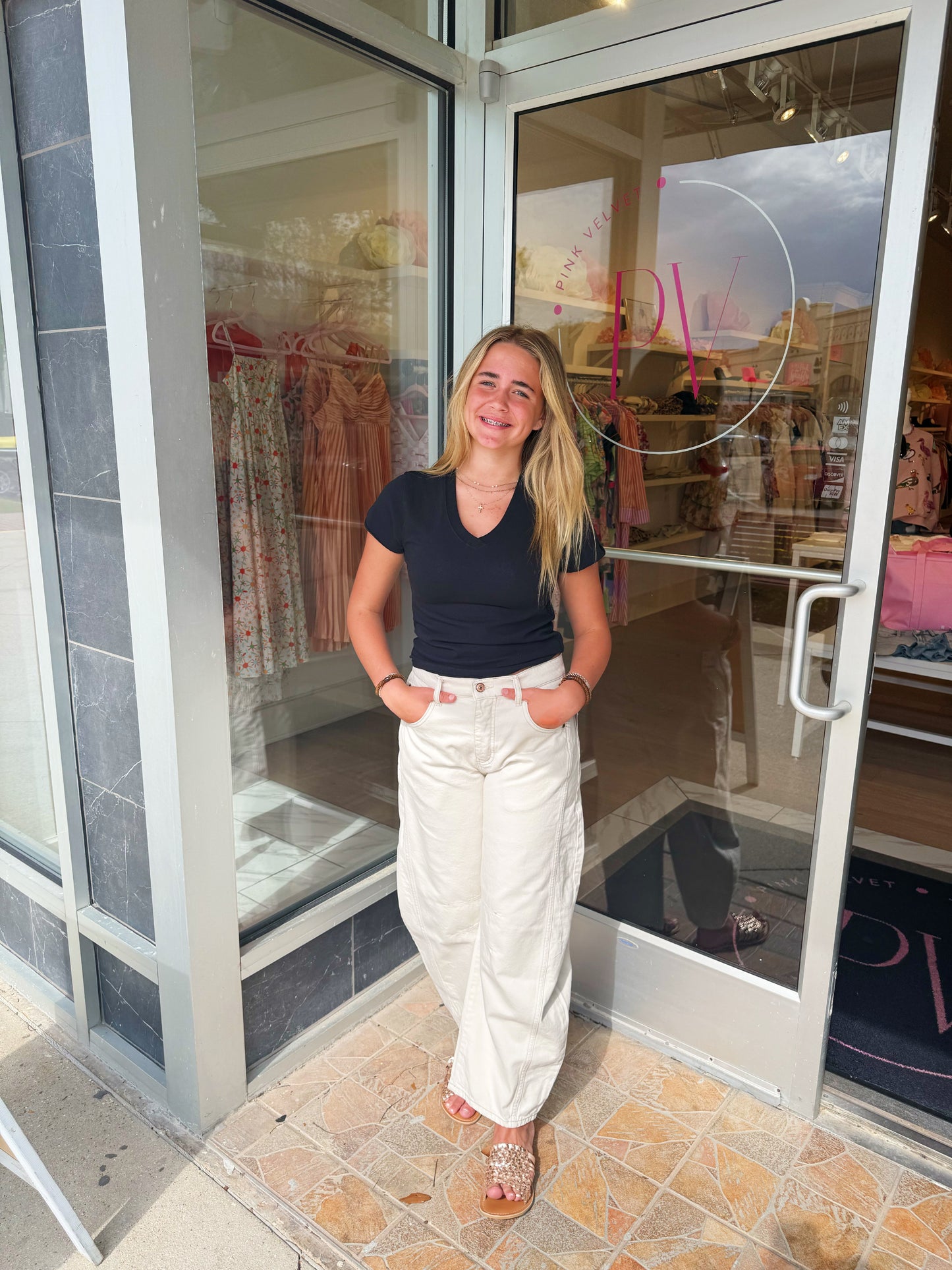 Free People good luck mid rise barrel jeans in milk