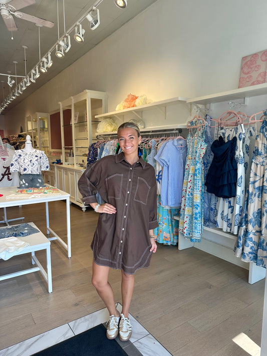 The Bryson Dress in brown