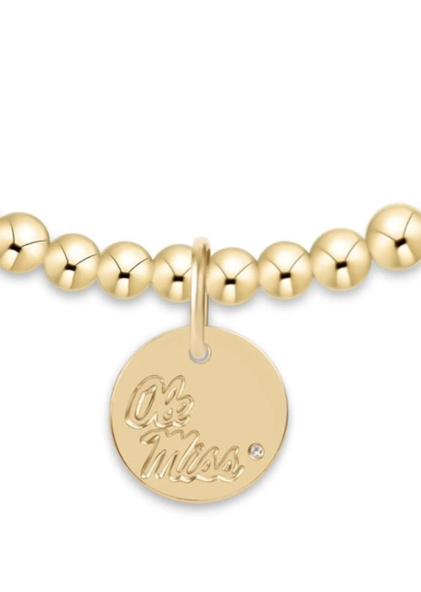 Enewton eCOLLEGIATE Classic Gold 3mm Bracelet-Ole Miss Disc