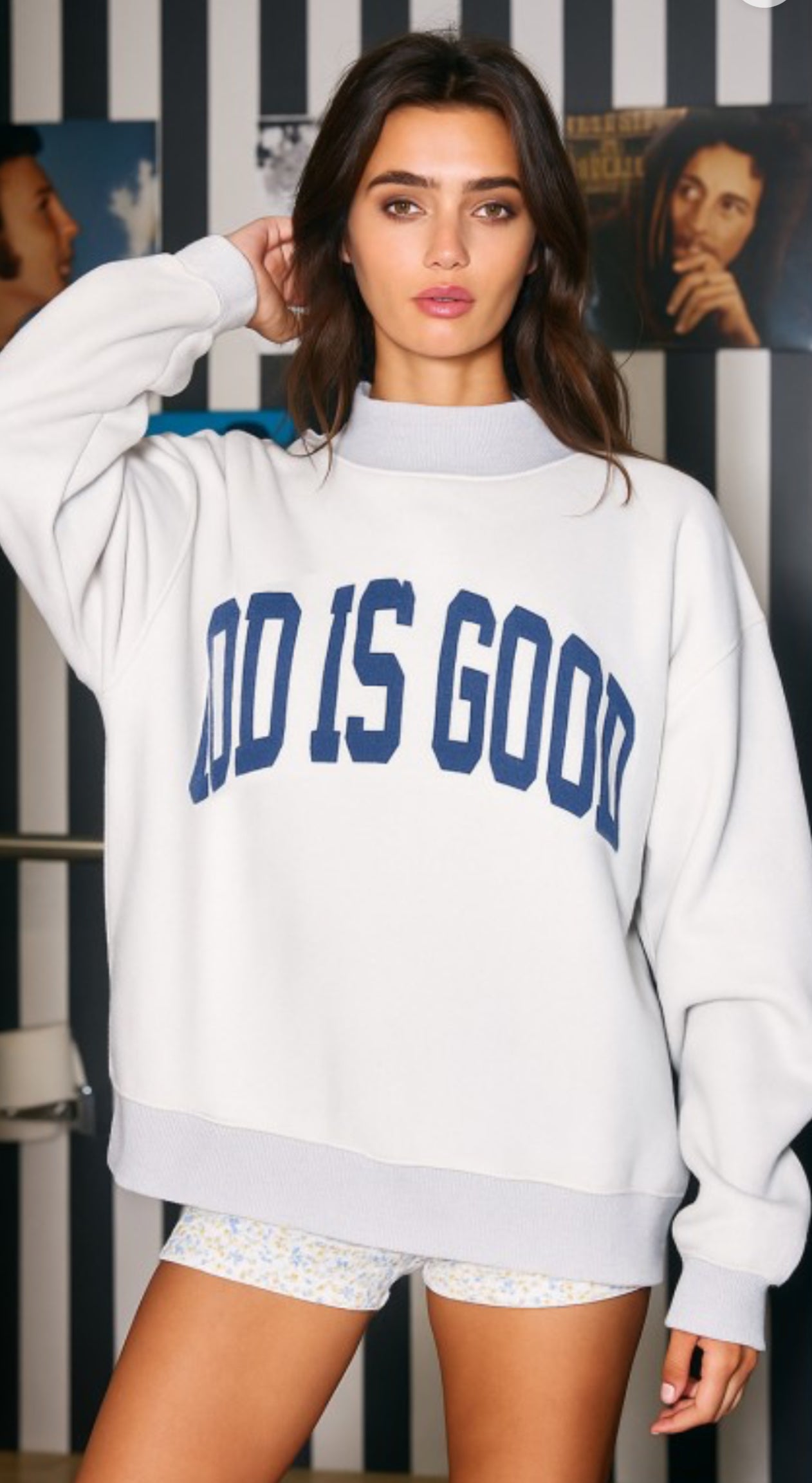 Jesus & God is Good reversible sweatshirt