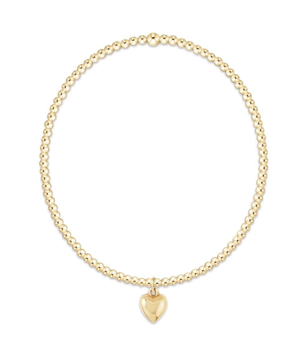 Enewton Egirl Classic Gold 2mm Bracelet - Love Plush Small Gold Charm