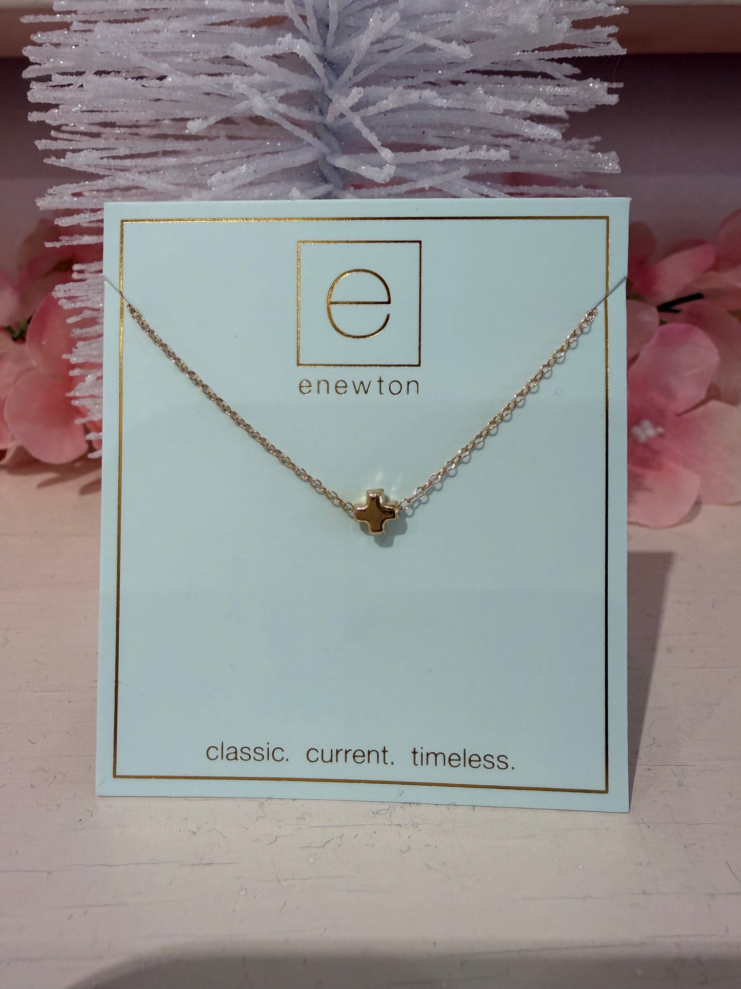 Enewton 16” Necklace Gold Signature Cross Small Gold