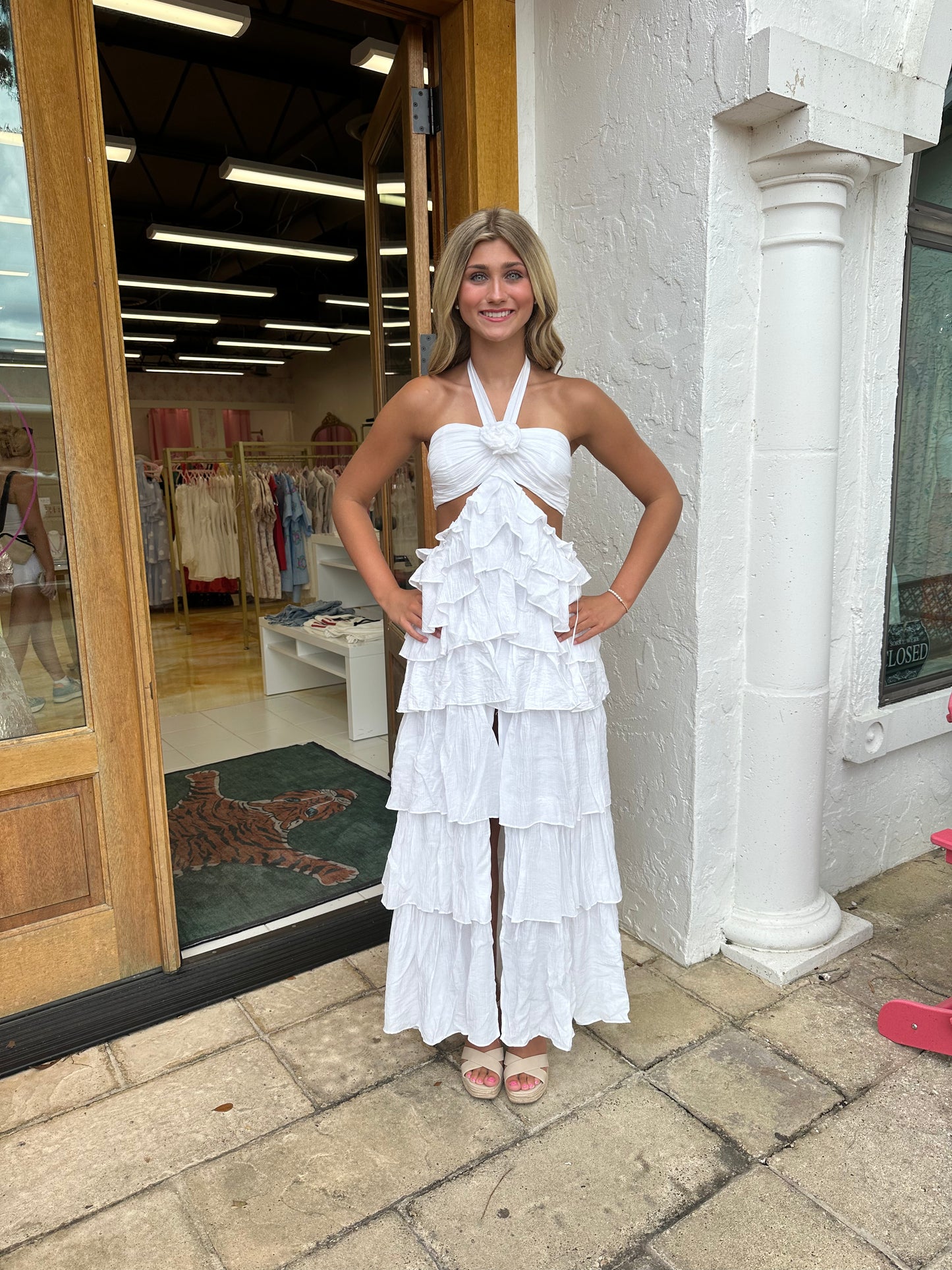 The Elinor Dress in off white