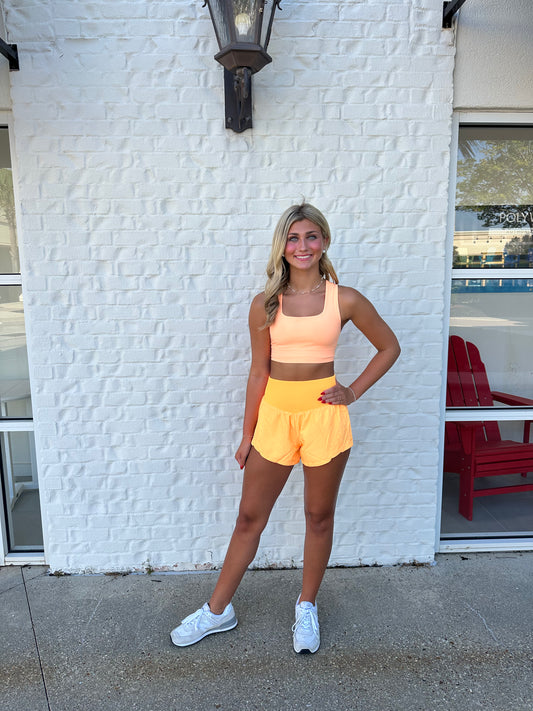 Free People Carpe Diem Shorts in Neon Clementine
