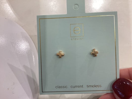 Enewton Signature cross small gold stud