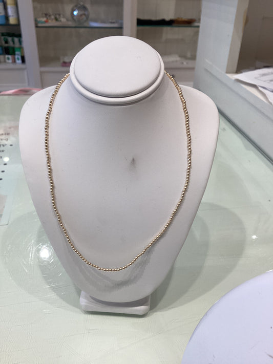 enewton 15"choker classic gold 2mm bead necklace