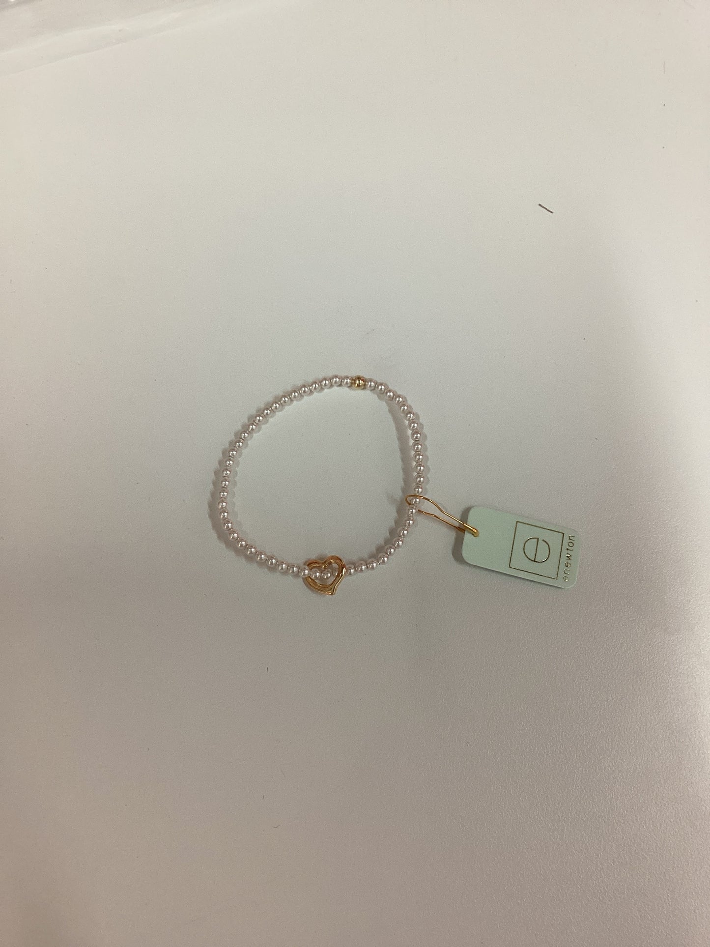 Enewton Classic Pearl 3mm Bracelet - Love Gold Charm