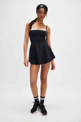 Free People Baseline Tennis Dress in Black Combo