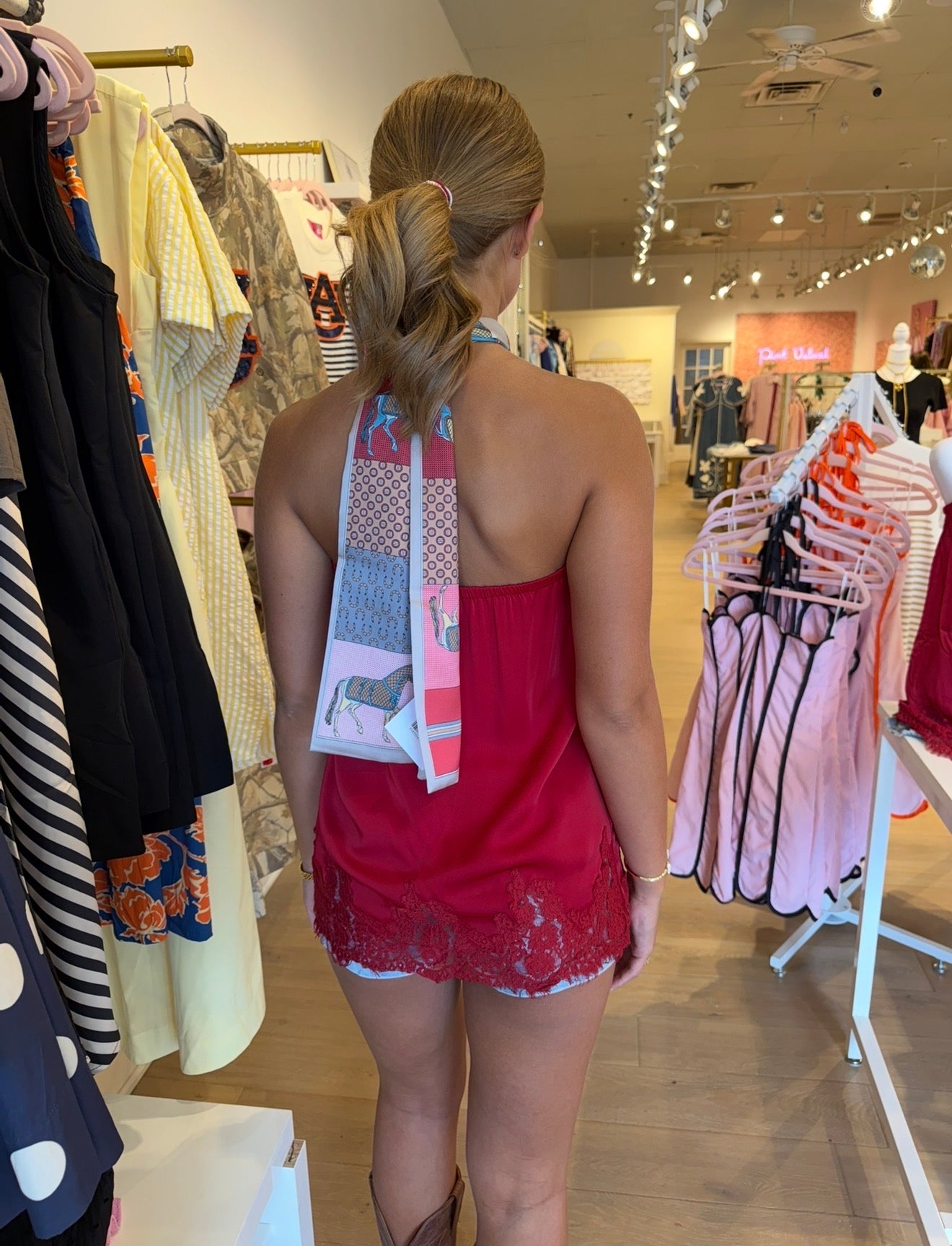 The Rae Top in crimson