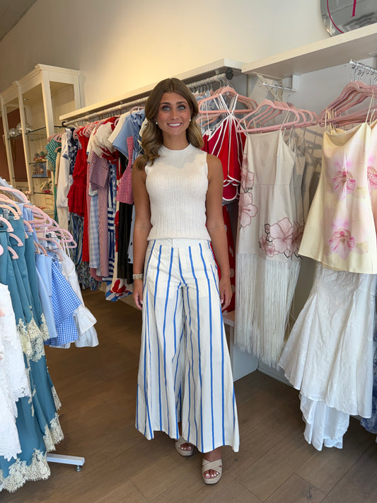 The Adair Pants in Royal stripe