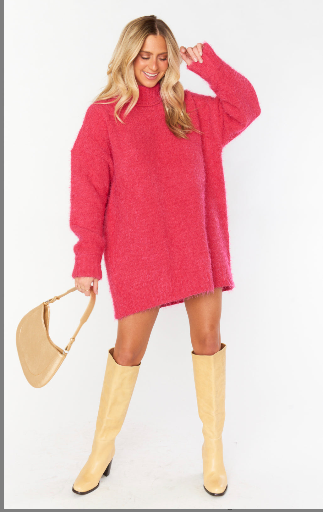 Timmy Tunic Sweater in Pink Rose