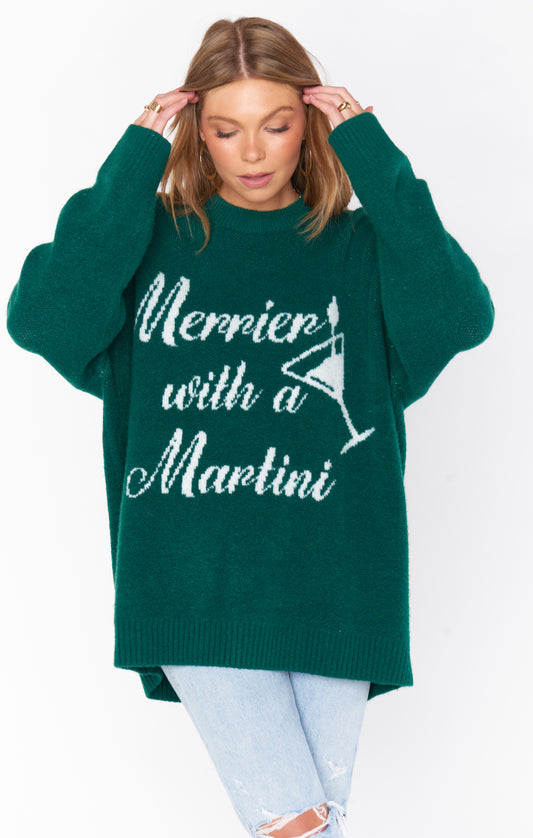 Merrier With a Martini Classic Crew Neck Sweater