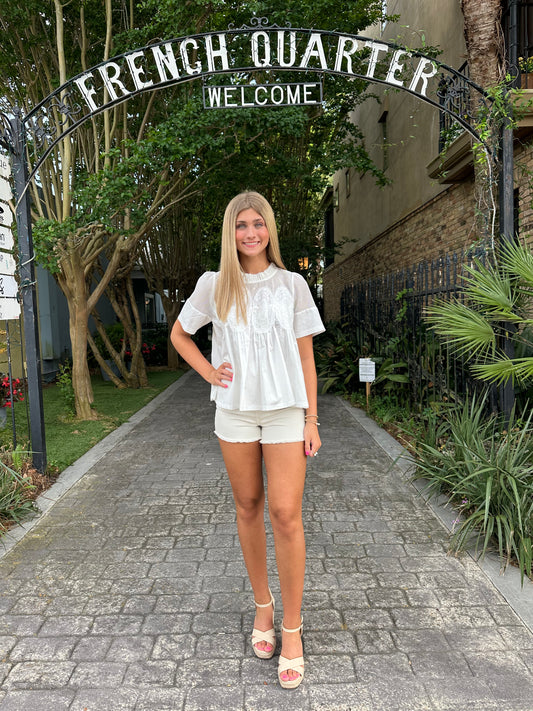 Sofie high rise mom short in sea salt