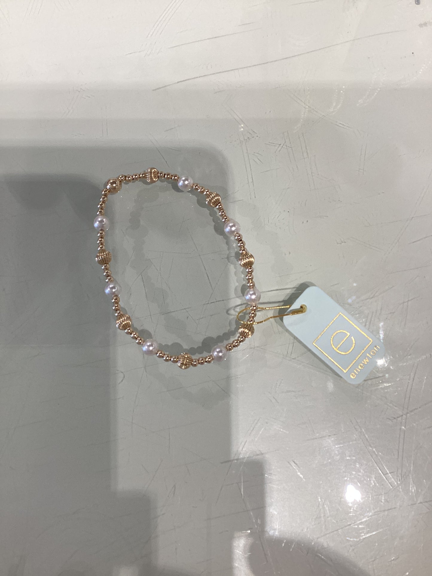 Enewton Dignity Sincerity Gold 5mm Bracelet - Pearl