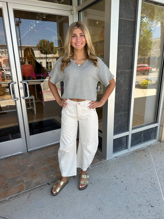 Free People So Easy Sweatshirt in Heather Grey