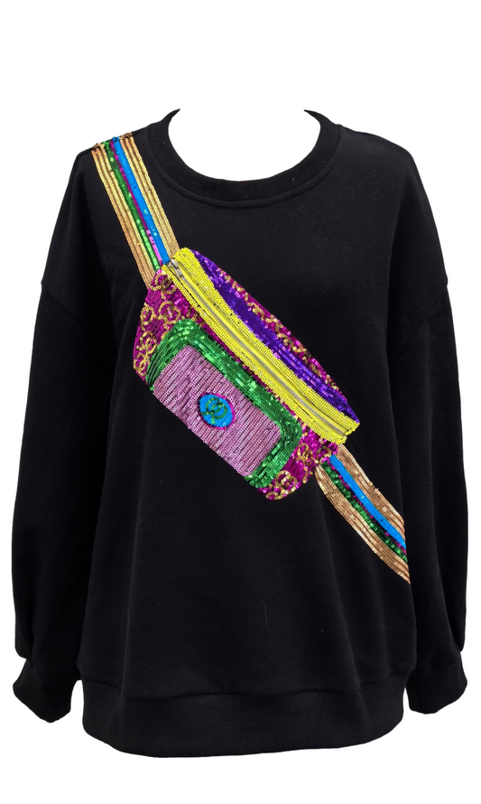 Queen Of Sparkles Mardi Gras Crossbody Bag sweatshirt