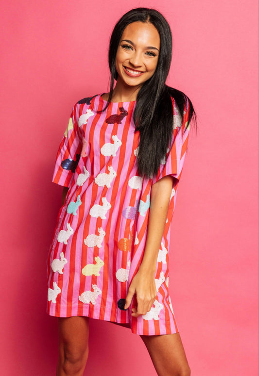 Queen of Sparkles Hot Pink Stripe
Scattered Bunny Cotton
Dress