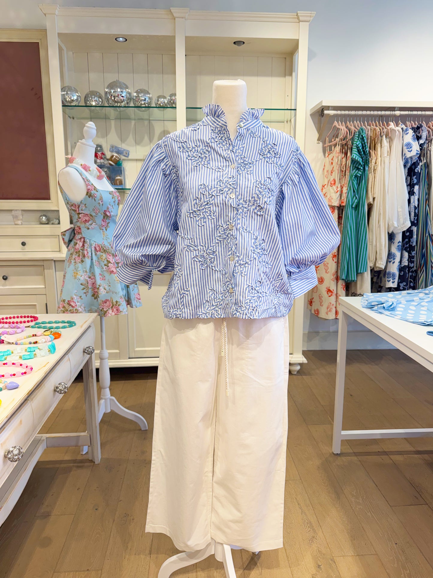 The Mary Helen top in sky blue