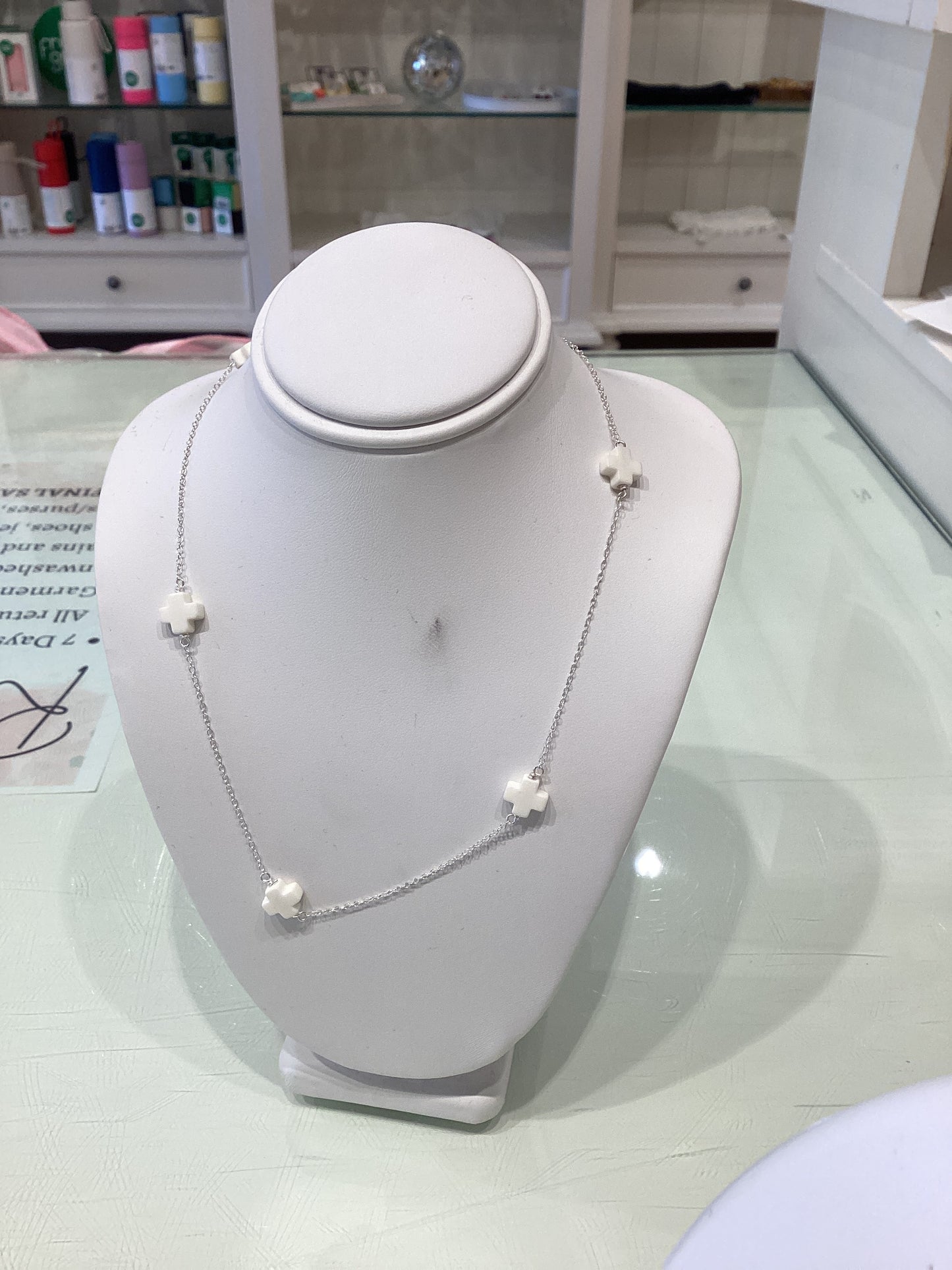 Enewton 15” Choker Simplicity Chain Sterling - Signature Cross Off-White