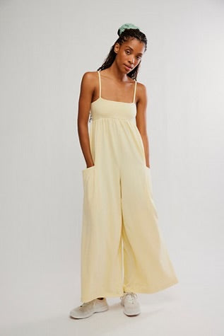 Free People HOT SHOT STRAPPY ONESIE 2 / SUNLIT YELLOW