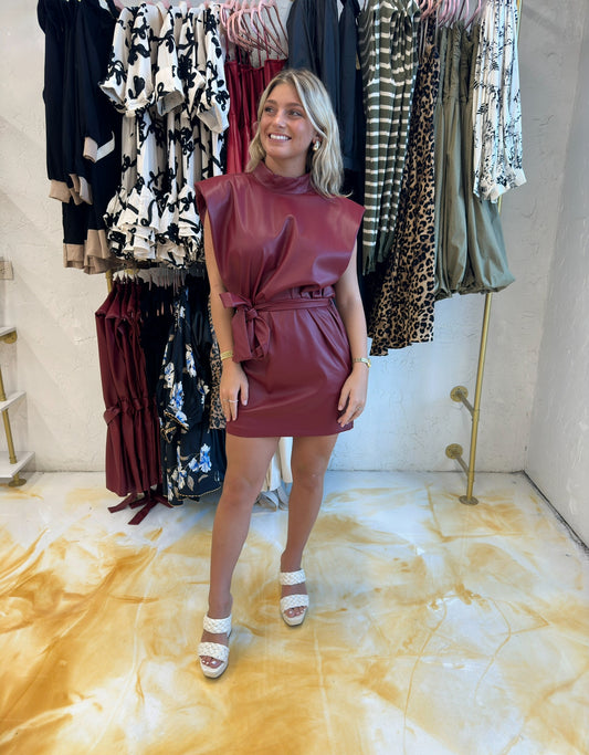 The Meredith Dress in Burgundy