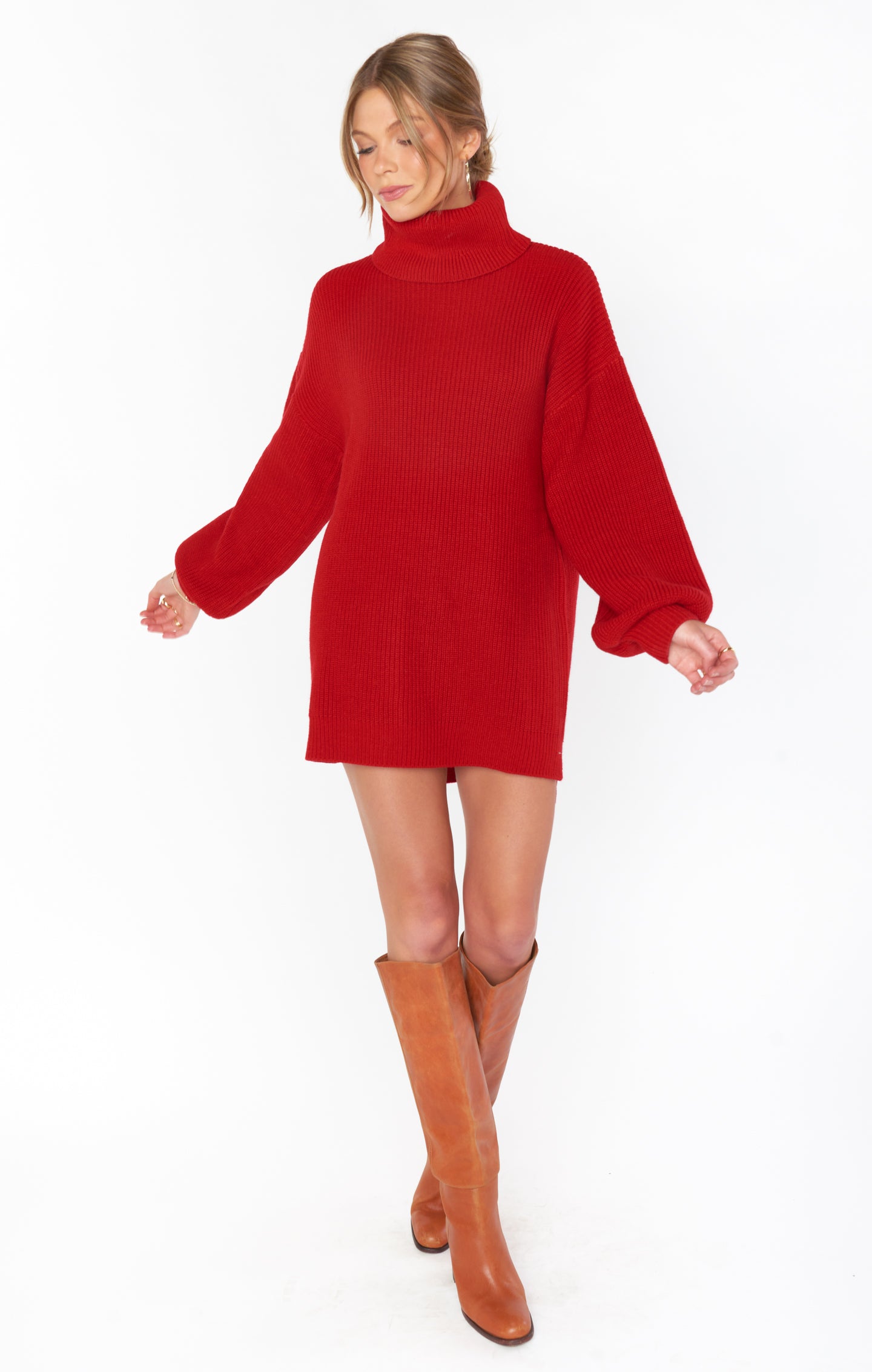Chester Sweater Dress in Holley Red