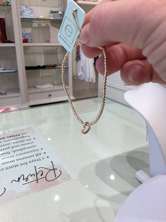 Enewton Classic Gold 2mm Bead Bracelet - Love Small Gold Charm