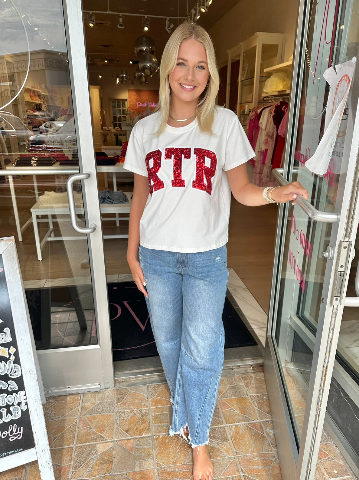 RTR Roll Tide Roll Jeweled letter Tee