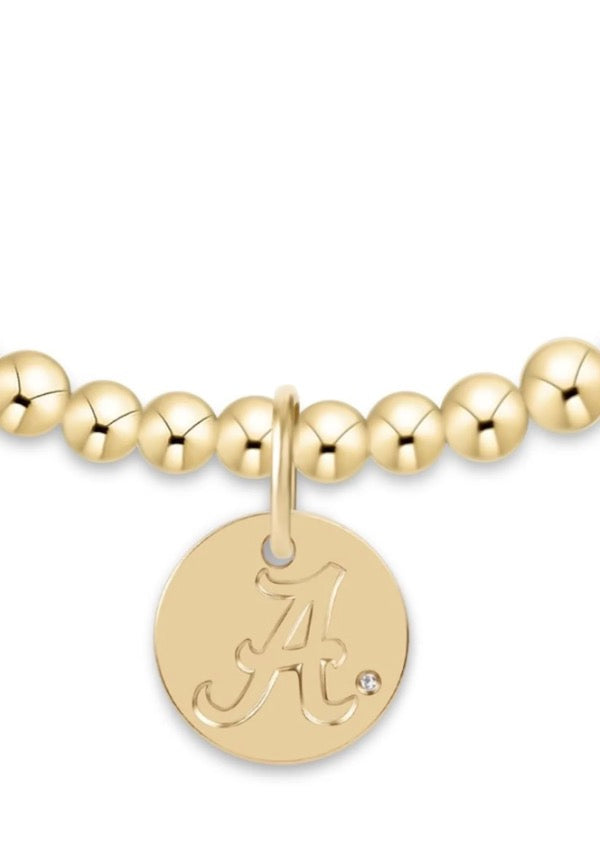 Enewton eCOLLEGIATE Classic Gold 3mm Bracelet - Alabama Disc