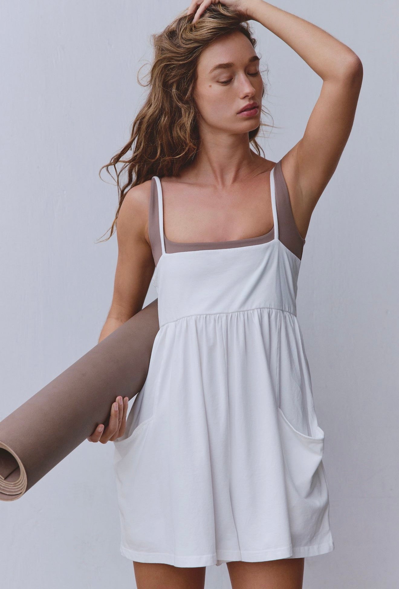 Free People Hot Shot Strappy Romper in white