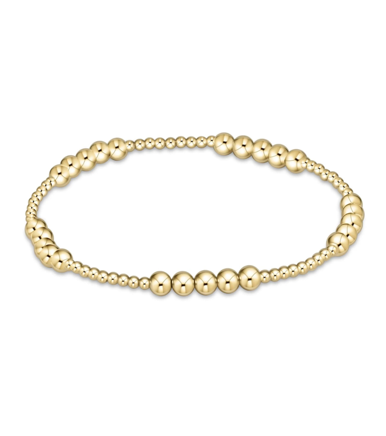 CLASSIC BLISSFUL PATTERN 2MM BEAD BRACELET - 4MM GOLD