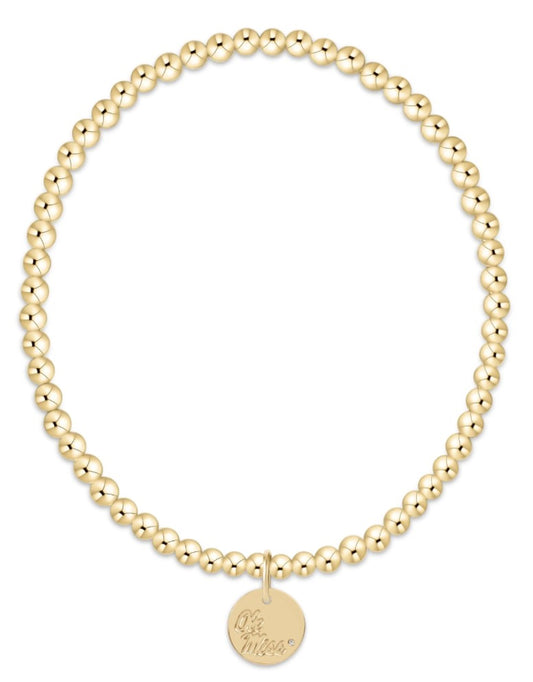Enewton eCOLLEGIATE Classic Gold 3mm Bracelet-Ole Miss Disc