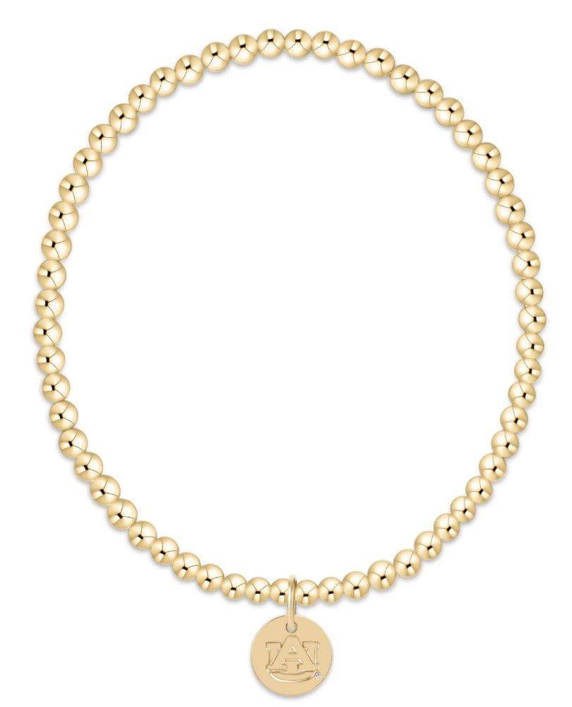 Enewton eCOLLEGIATE Classic Gold 3mm Bracelet- Auburn Disc