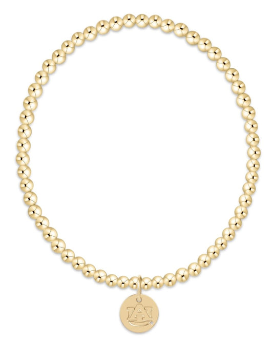 Enewton eCOLLEGIATE Classic Gold 3mm Bracelet- Auburn Disc