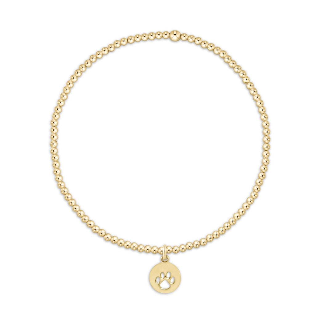Enewton Egirl Classic Gold 2mm Bracelet - Paw Print Small Gold Disc