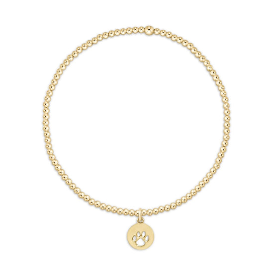Enewton Egirl Classic Gold 2mm Bracelet - Paw Print Small Gold Disc