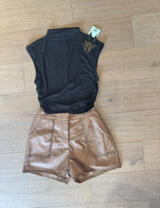 The Adair Faux leather shorts