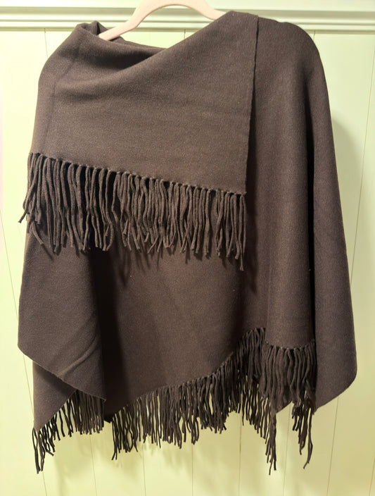 The Hadley sweater poncho in chocolate