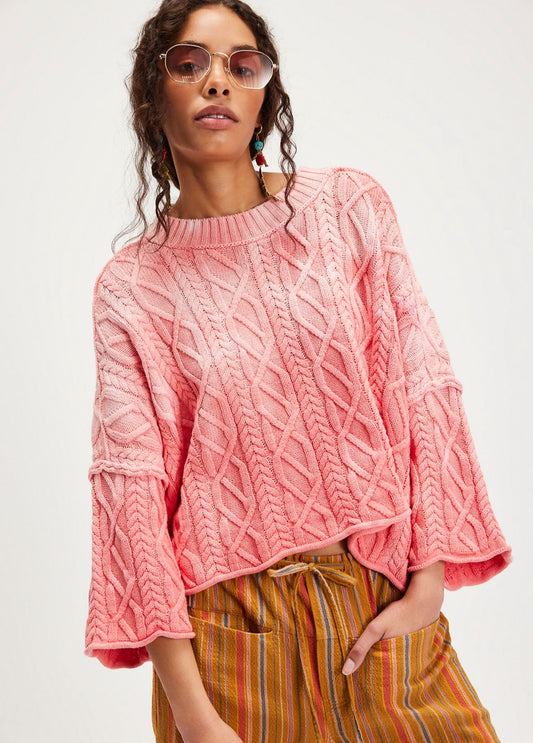 Free People Washed Ashore Sweater in Pink