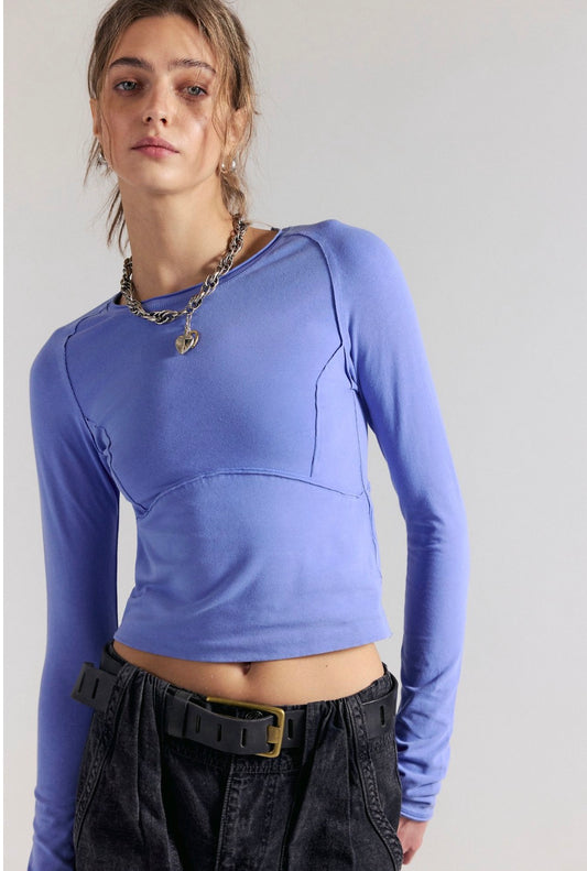 Free People PROTAGONIST Long sleeve in CORNFLOWER BLUE
