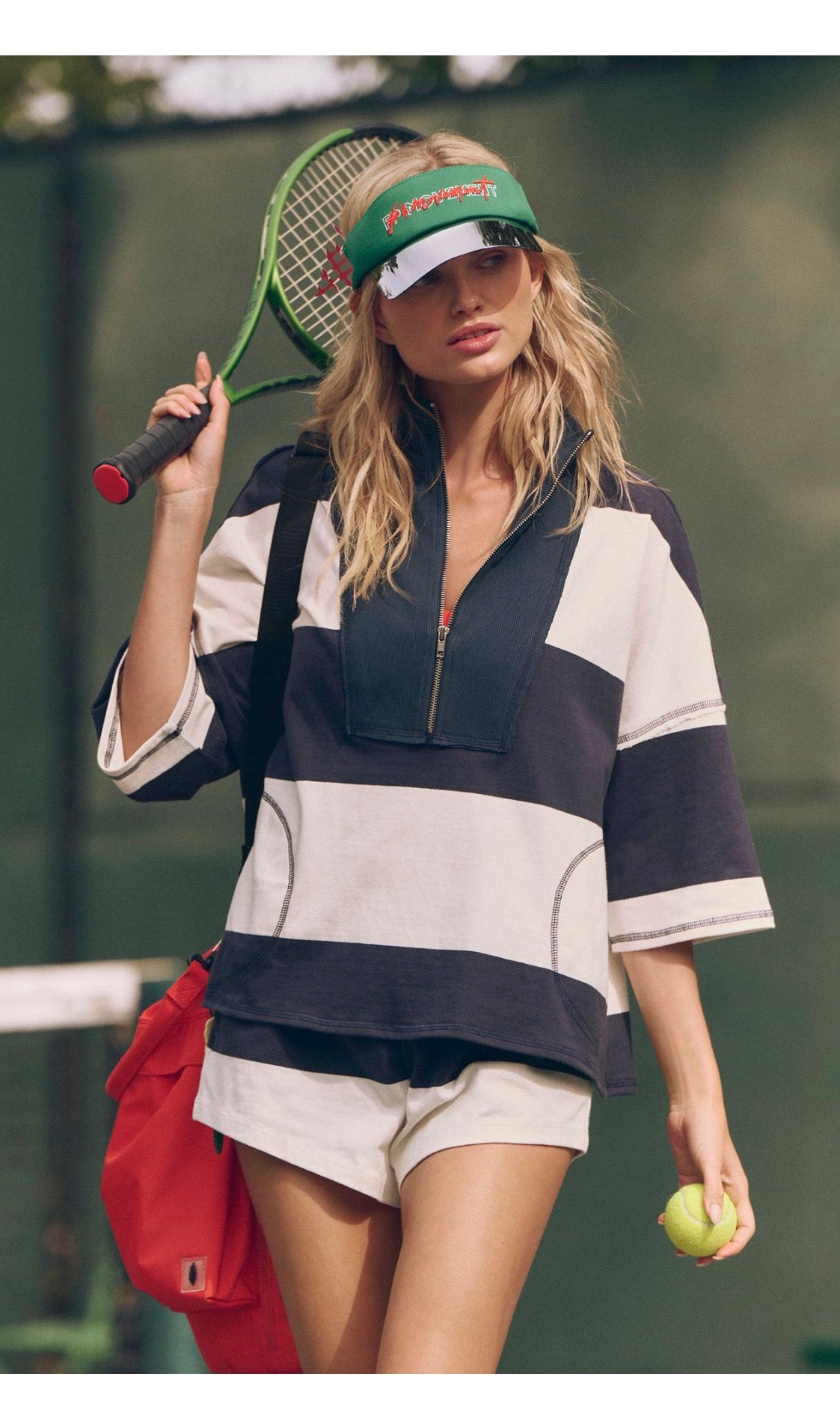 Free People Retro Rugby Set in Midnight Navy Combo